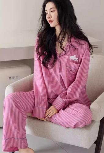 핑크토끼 스트라이프 잠옷  / 수입홈웨어  수입파자마